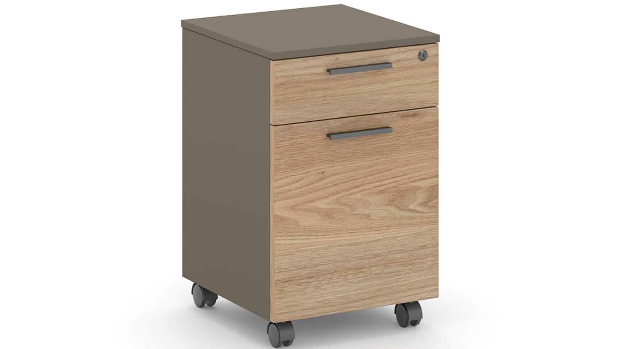 HelloFurniture Oak Brown Ellis Mobile Pedestal Filing Cabinet
