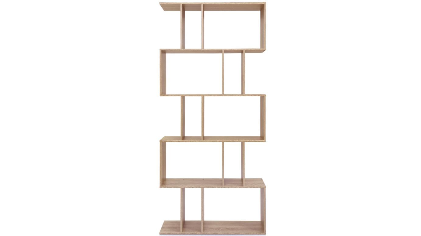 HelloFurniture 5-Tier Display Bookshelf Unit - Oak