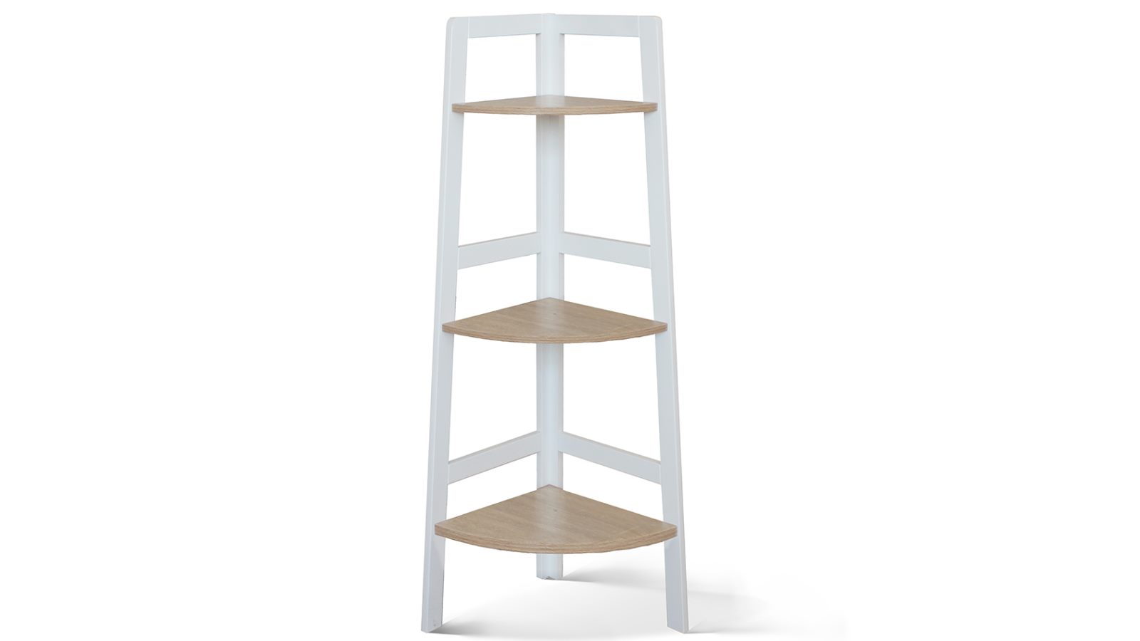 HelloFurniture Hawaii 3 Tier Display Ladder Corner Shelf Rack - White
