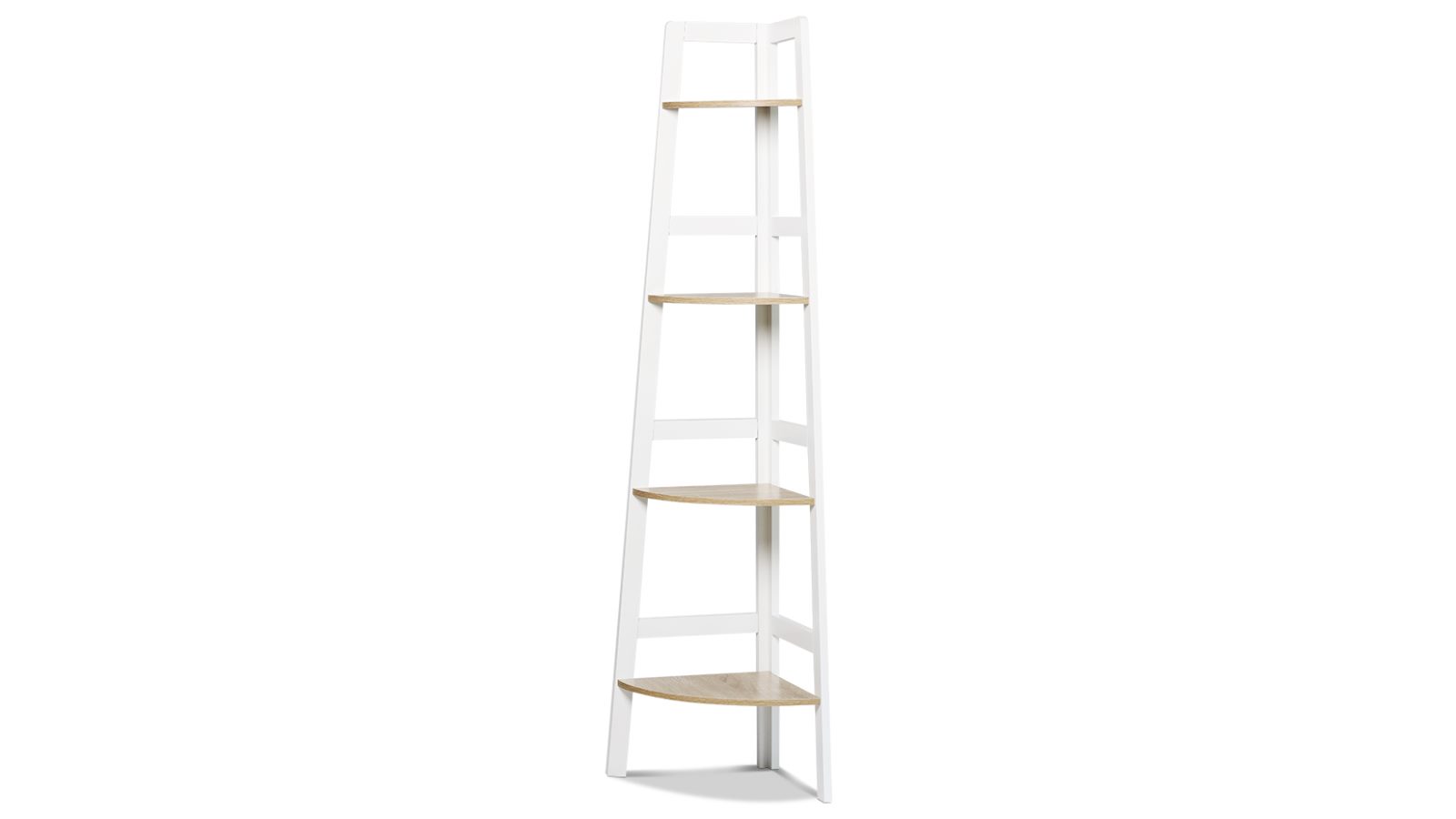 HelloFurniture Hawaii 4 Tier Display Ladder Corner Shelf Rack - White