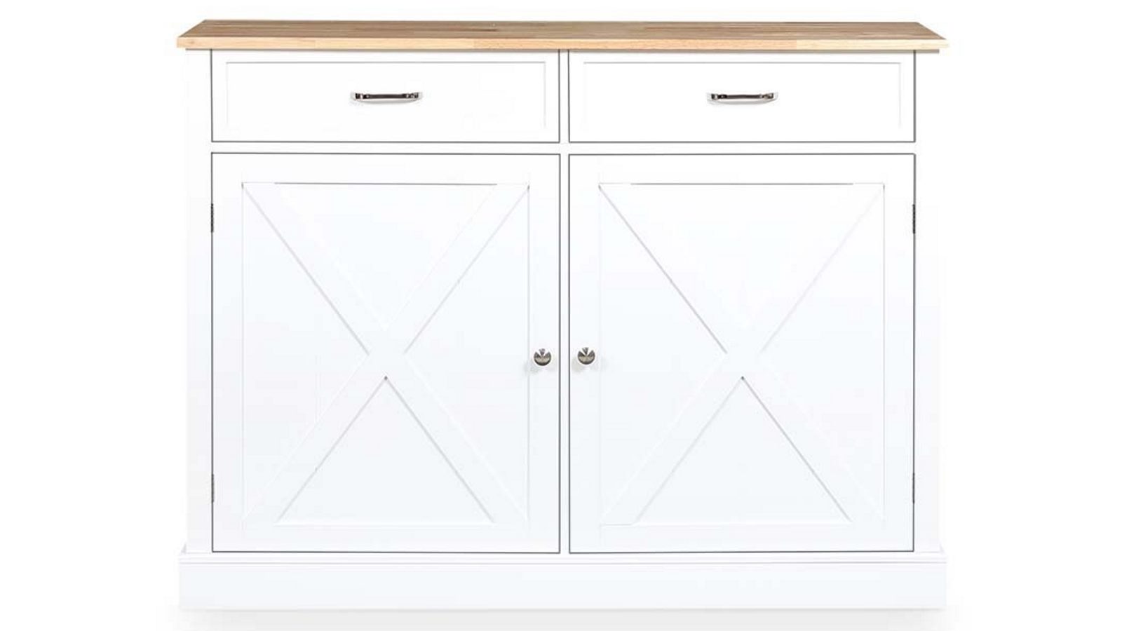 HelloFurniture Norman Kitchen Bar Island On Wheels with Drop Leaf Top