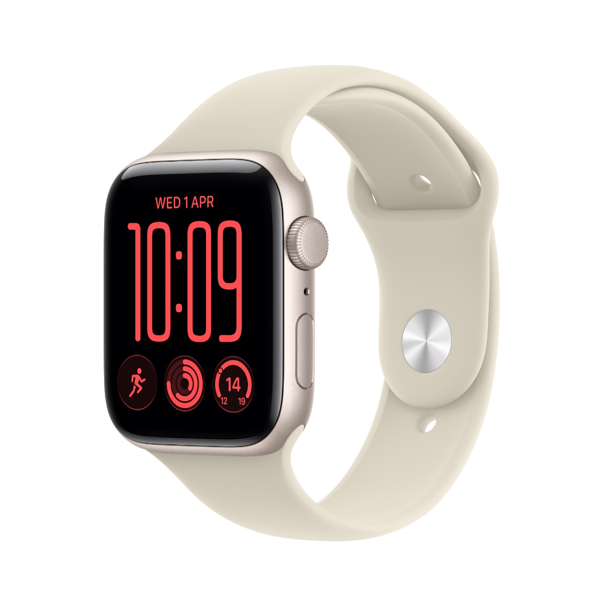 Apple Watch SE 3 26 GPS 44mm Starlight Aluminium Case with Sand Sport Band - M/L