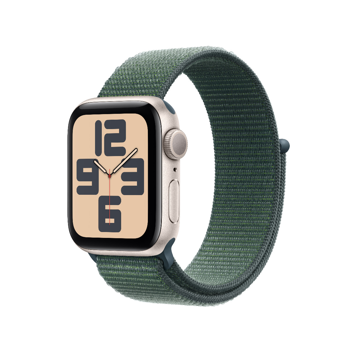 Apple Watch SE GPS 40mm Starlight Aluminium Case with Lake Green Sport Loop Harvey Norman