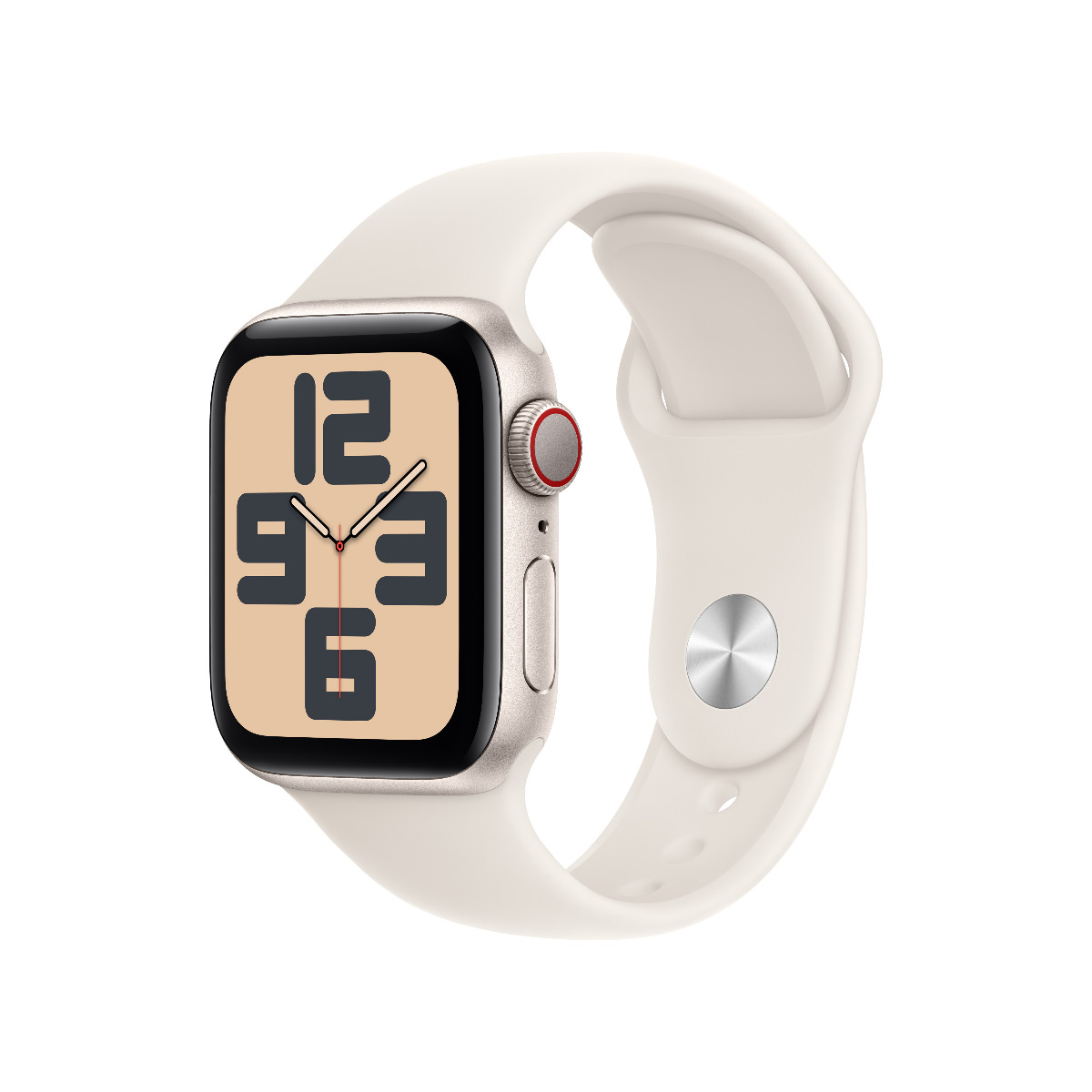 Apple Watch SE GPS Cellular 40mm Starlight Aluminium Case with Starlight Sport Band S M Harvey Norman