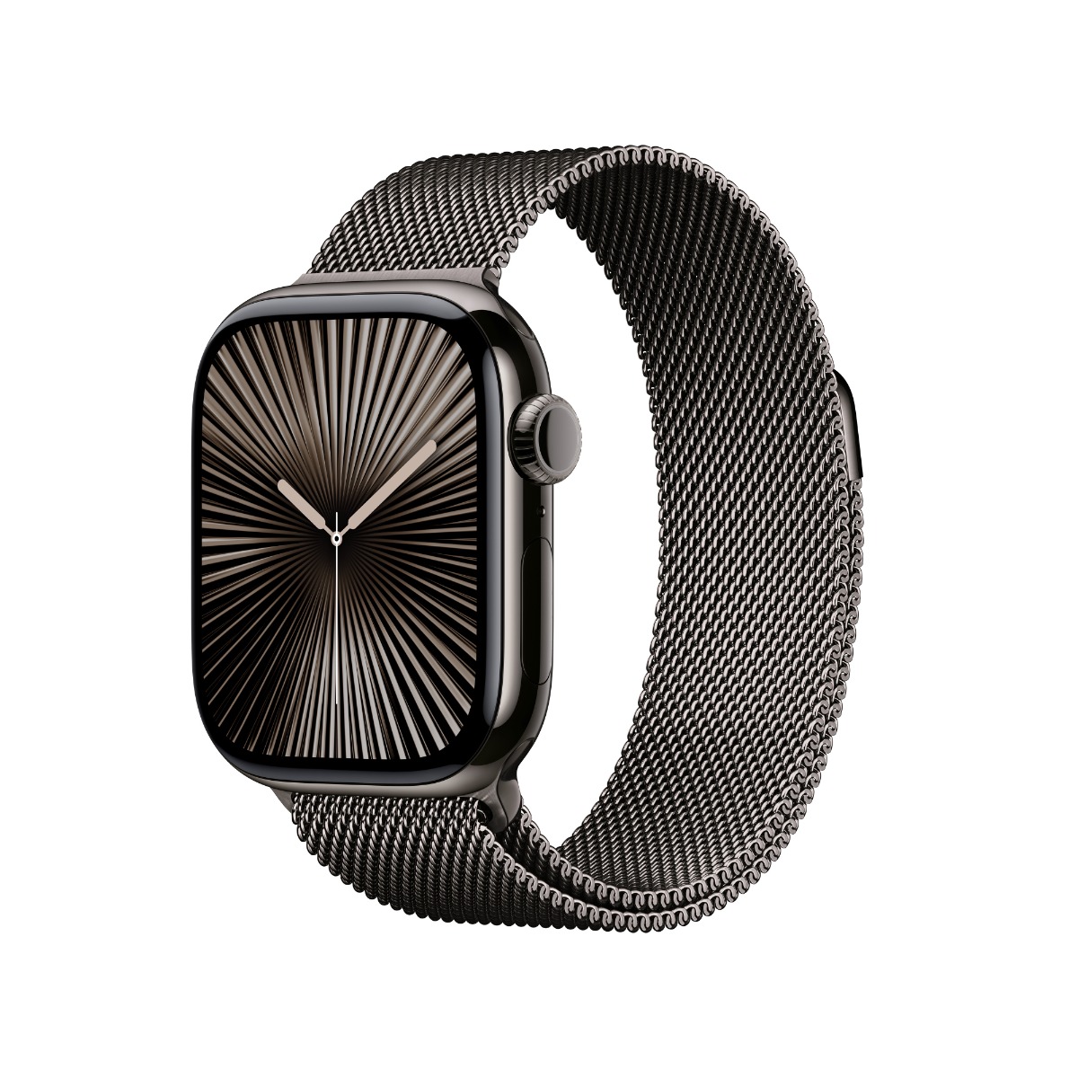 Apple Watch Series 10 GPS Cellular 46mm Slate Titanium Case with Slate Milanese Loop M L Harvey Norman