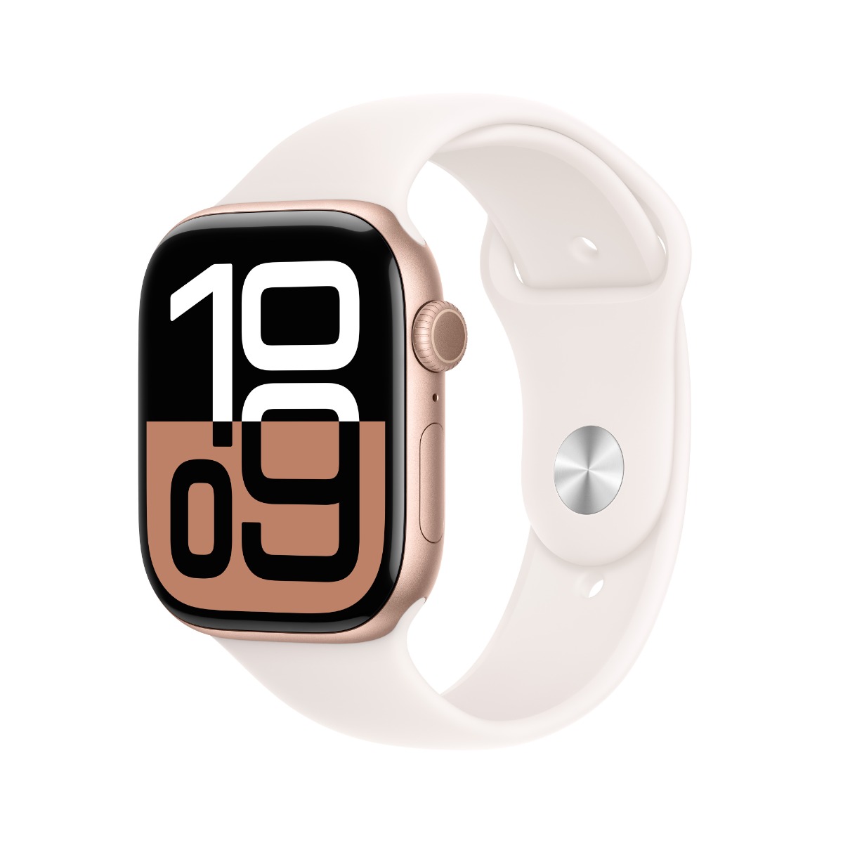 Apple Watch Series 10 GPS 46mm Rose Gold Aluminium Case with Light Blush Sport Band M L Harvey Norman