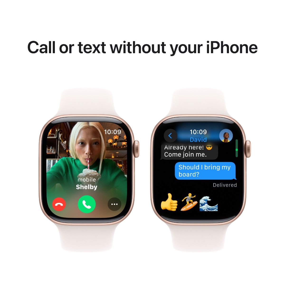 Apple Watch Series 10 GPS 46mm Rose Gold Aluminium Case with Light Blush Sport Band M L Harvey Norman