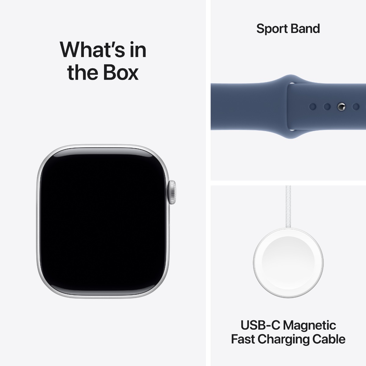 Apple Watch Series 10 GPS Cellular 46mm Silver Aluminium Case with Denim Sport Band M L Harvey Norman