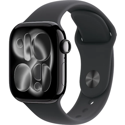 Apple Watch Series 11 GPS 42mm Jet Black Aluminium Case with Black Sports Band - S/M