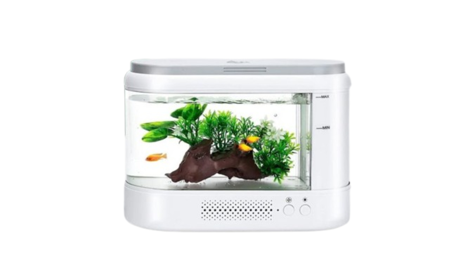 Hygger Small Betta Fish Tank with LED Light - White