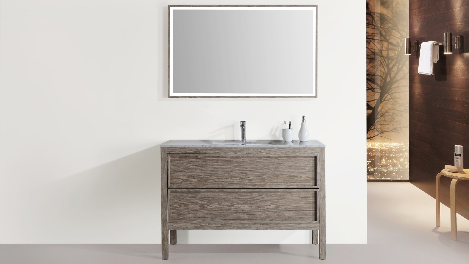 Parisi Arivo 1200mm Floor Standing Vanity with Marble Top Harvey Norman