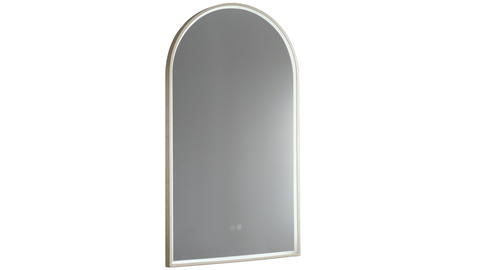 Remer Arch Aluminium Frame LED Mirror with Demister - Brushed Brass