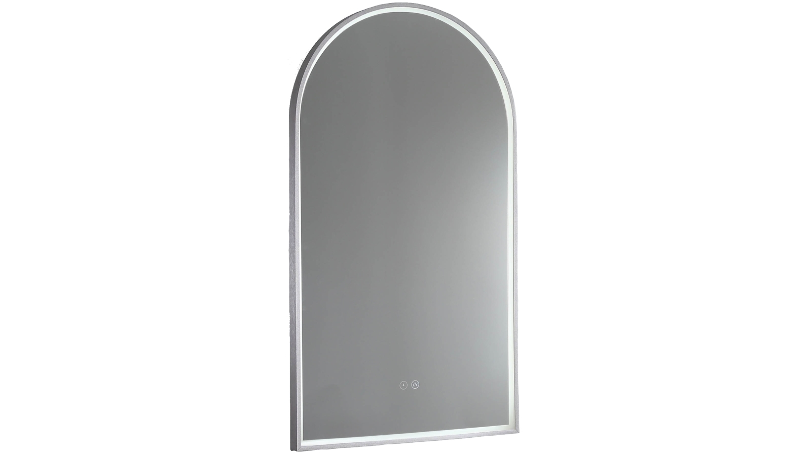 Remer Arch Aluminium Frame LED Mirror with Demister - Brushed Nickel