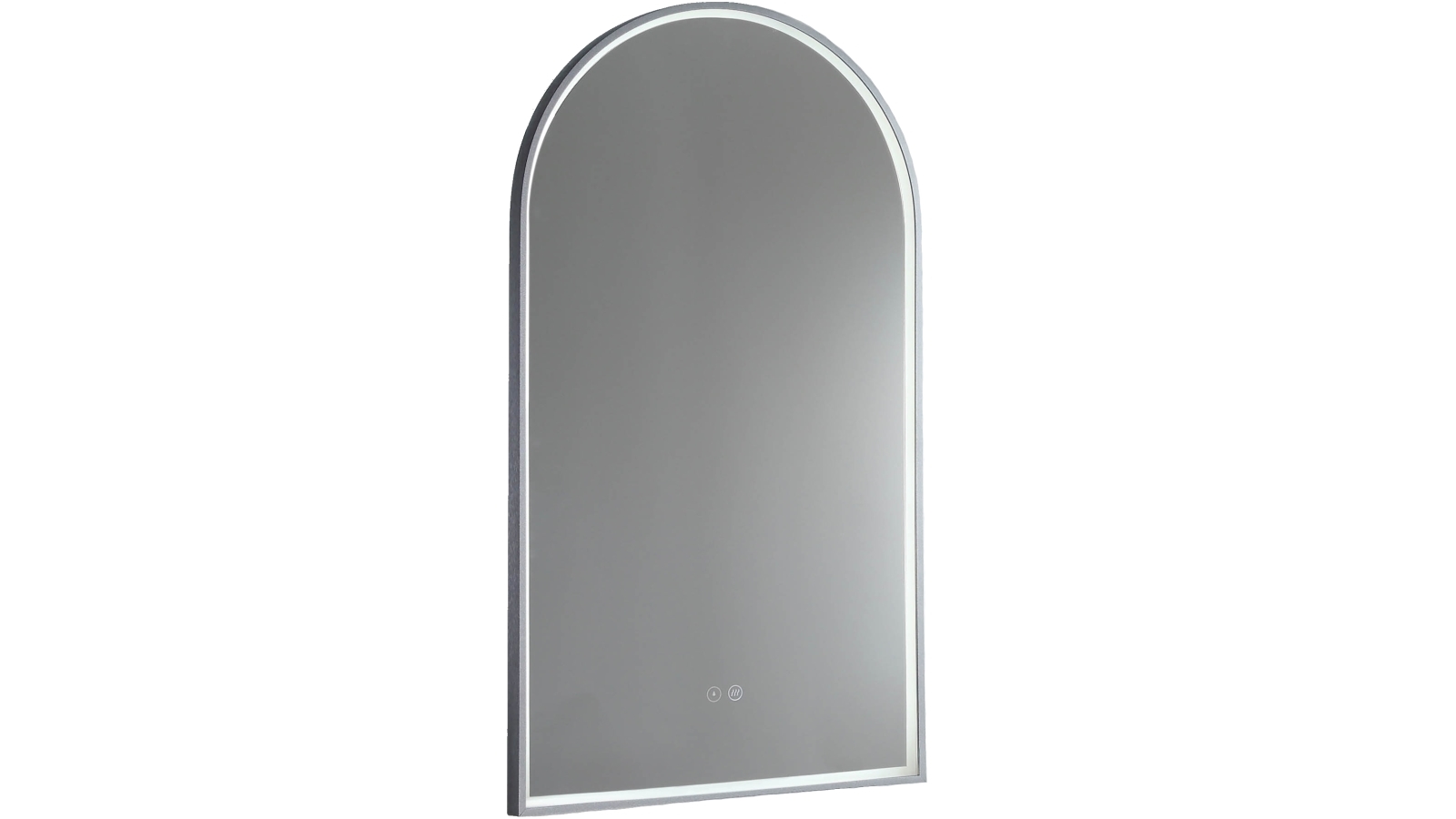 Remer Arch Aluminium Frame LED Mirror with Demister - Gunmetal