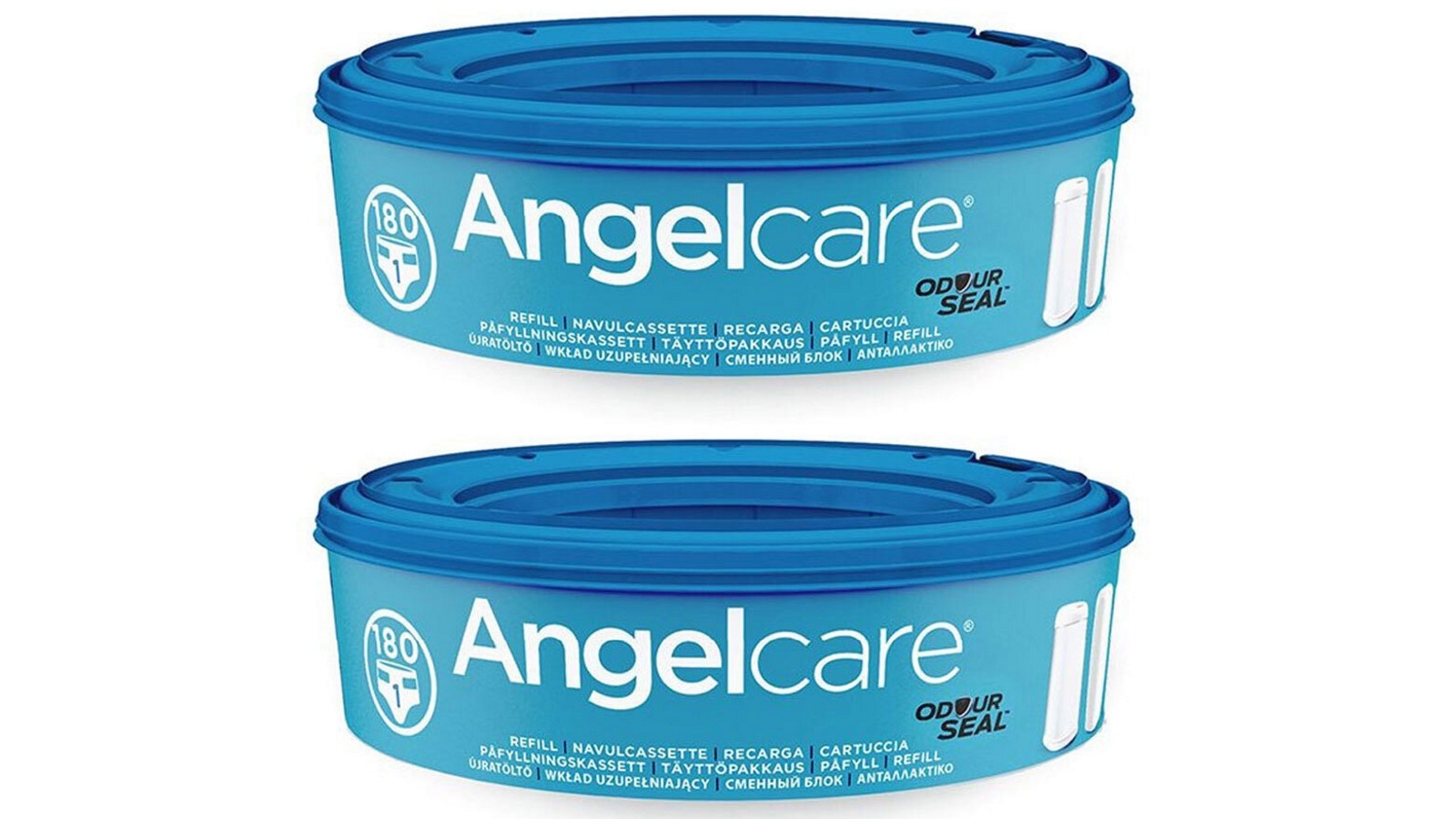 Angelcare Odour Seal Baby Nappy Diaper Disposal Cassette Refills - 2-Pack