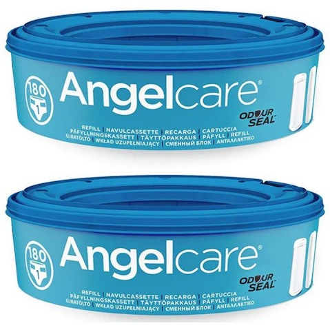 Angelcare Odour Seal Baby Nappy Diaper Disposal Cassette Refills - 2-Pack