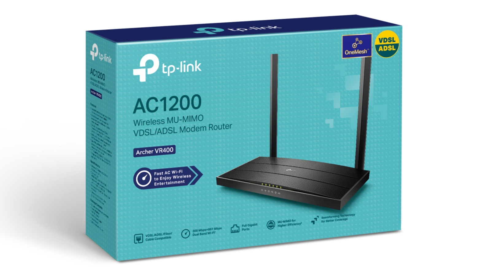 TPLink AC1200 Wireless VDSL/ADSL Modem Router Harvey Norman
