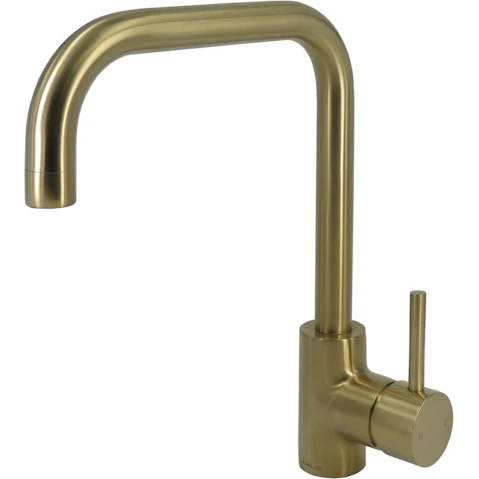 Arcisan Axus Pin Lever Gooseneck Sink Mixer - Brushed Brass PVD