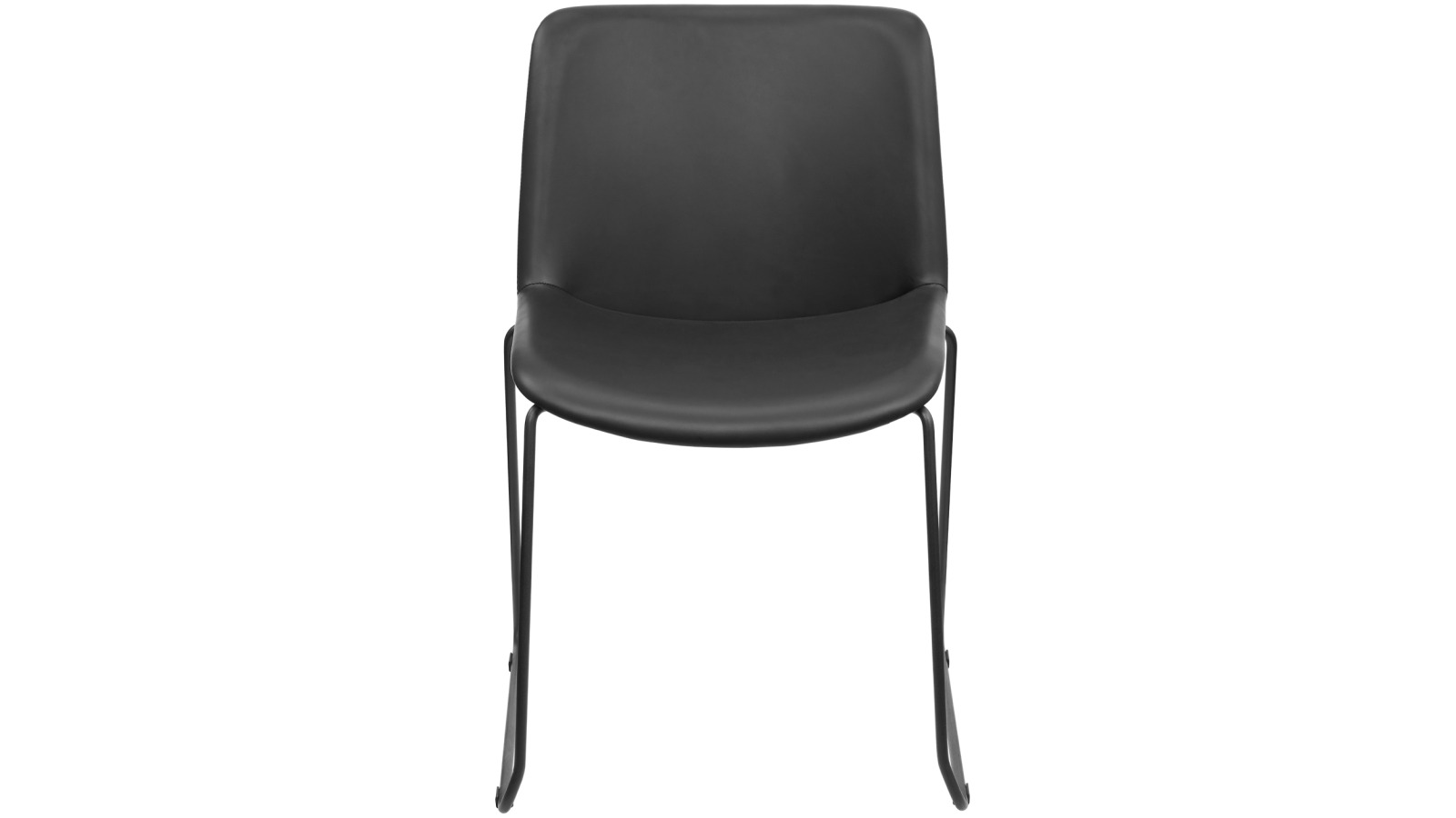 Sabia Arden Stackable Sled Base Chair with Black PU/Black Frame