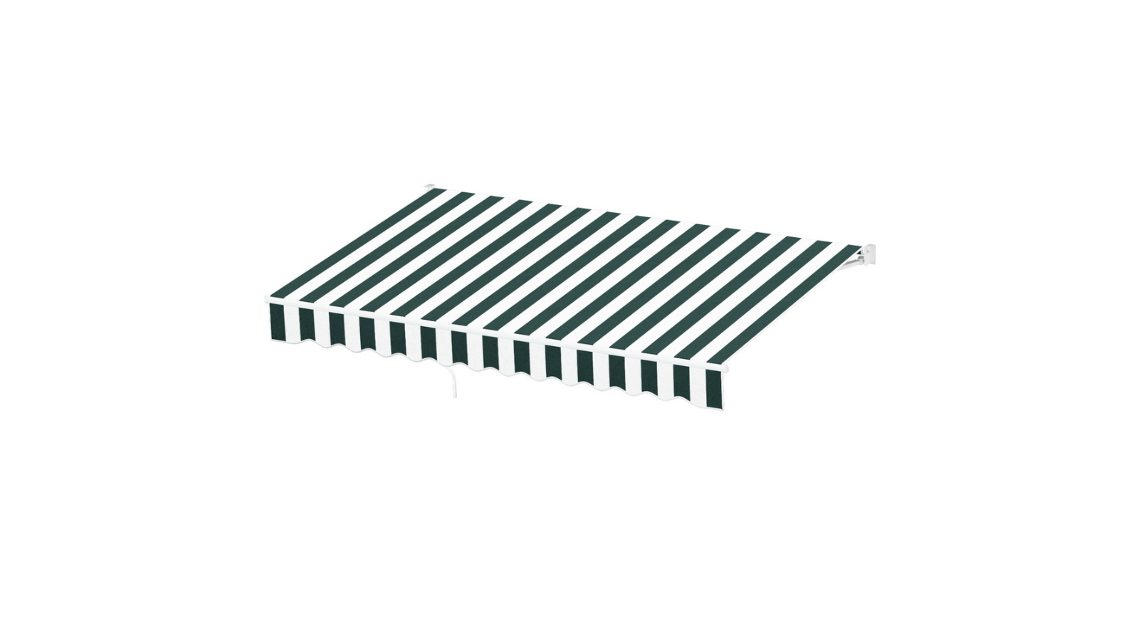 Instahut Green/White Retractable Folding Arm Awning Sunshade - 3 x 2.5metre