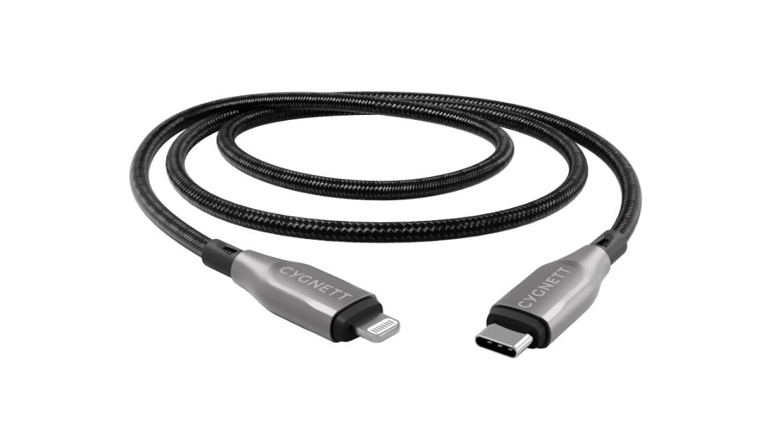 Cygnett 2metre Armoured Lightning Cable to USB-C - Black