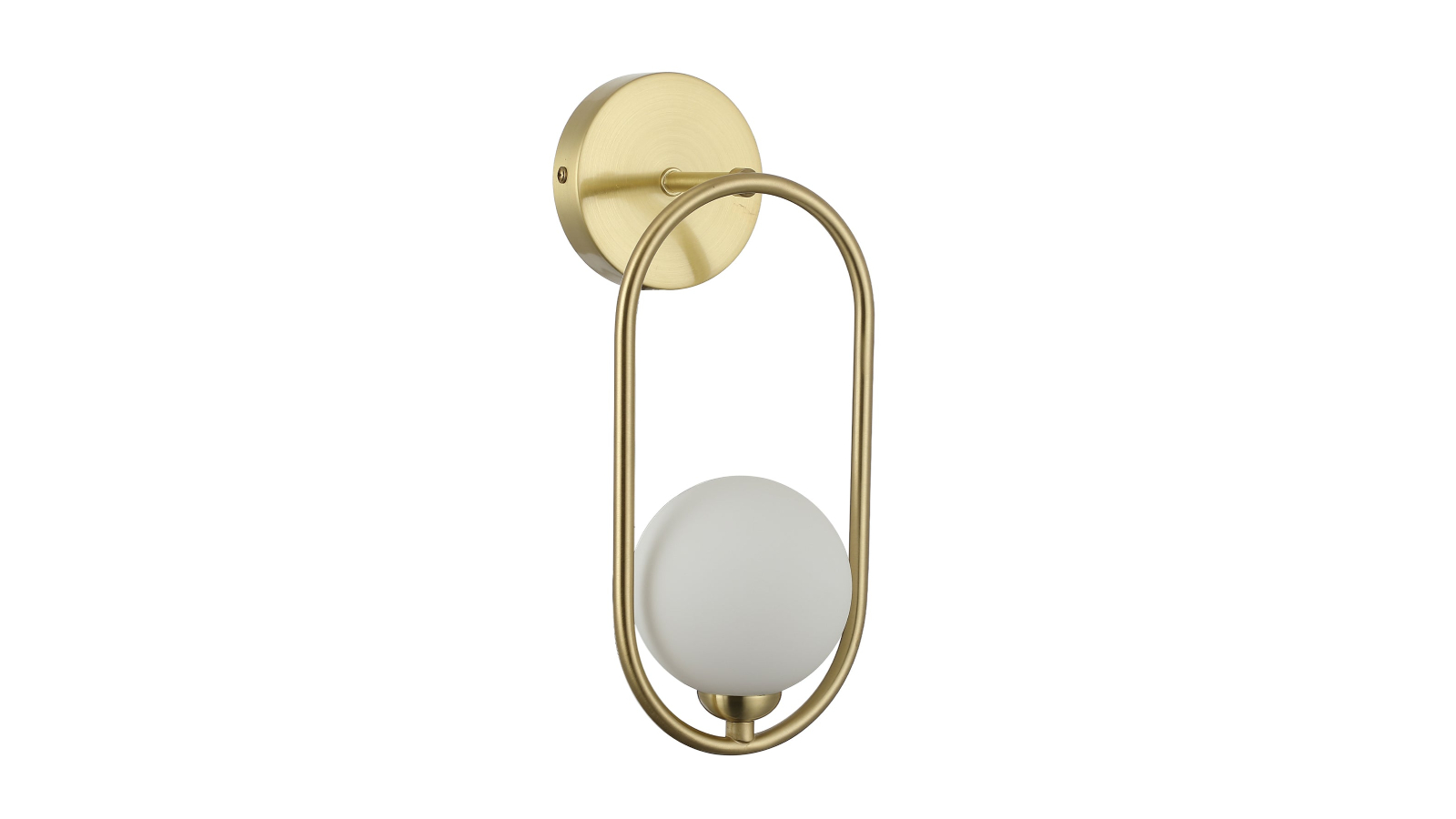 CLA Lighting Aro Opal Glass Satin Frame Wall Light - Gold