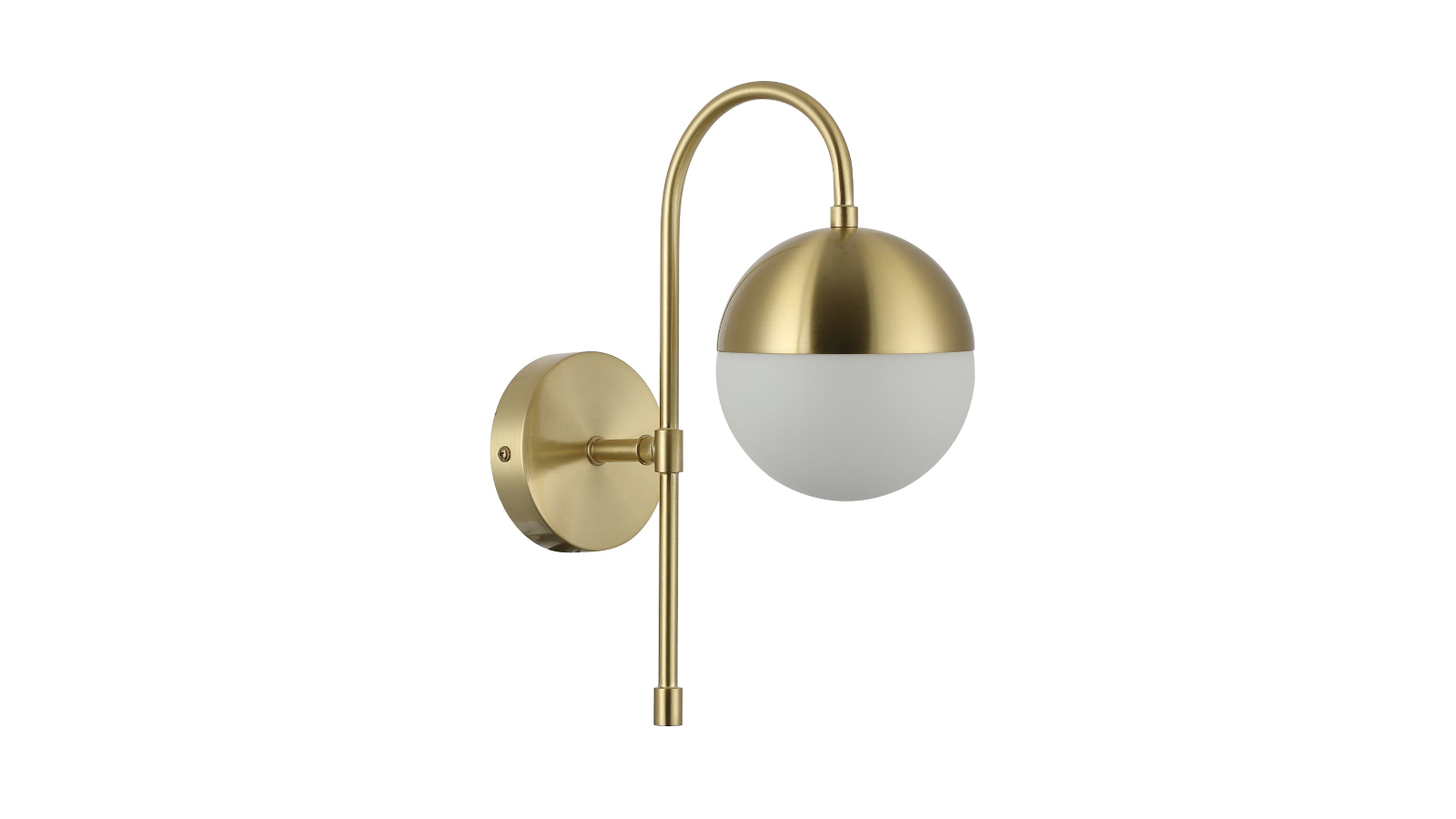 CLA Lighting Aro Opal Glass Satin Bracket Wall Light - Gold