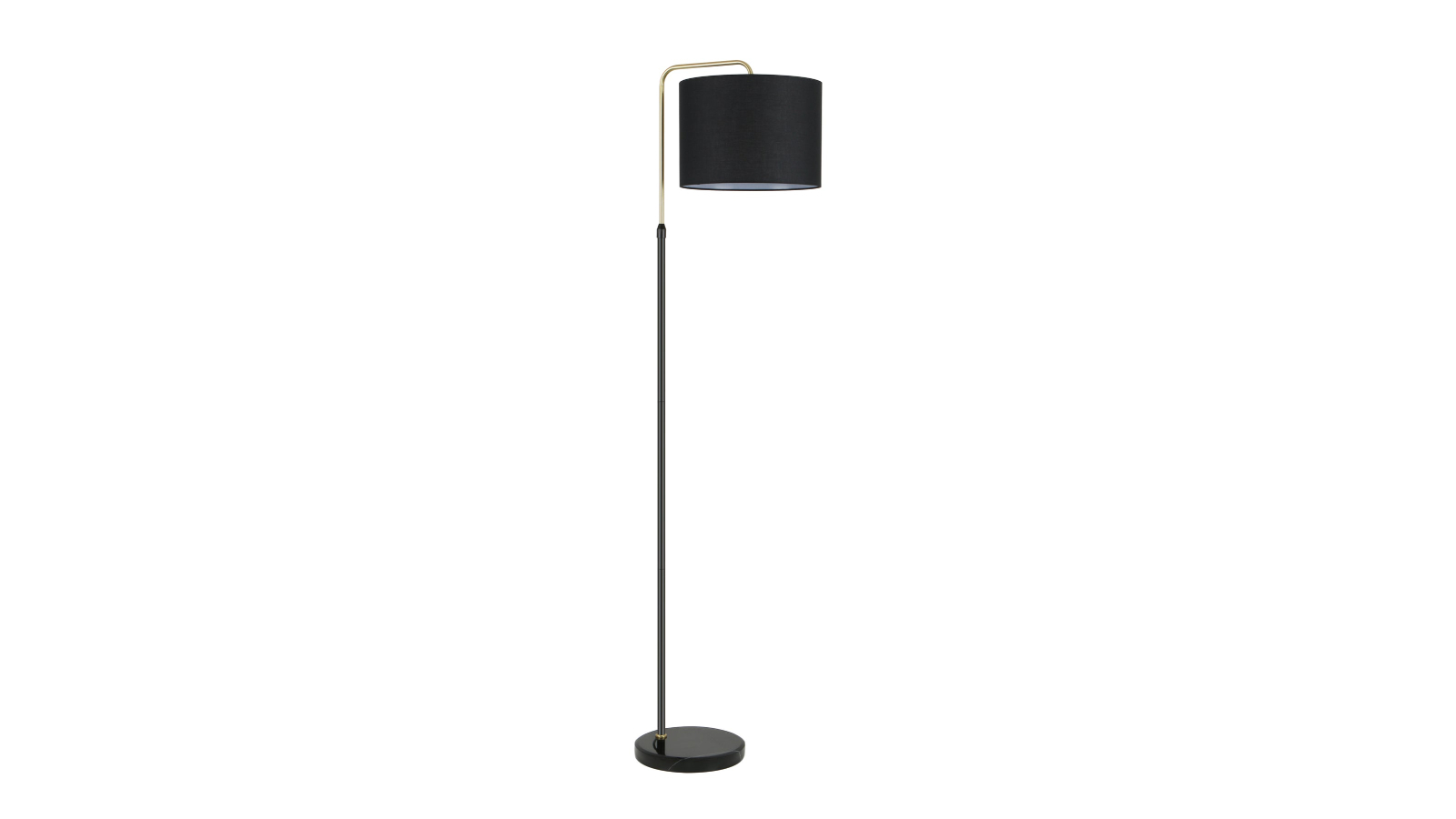 CLA Lighting Arriba Drum with Marble Base Floor Lamp - Black