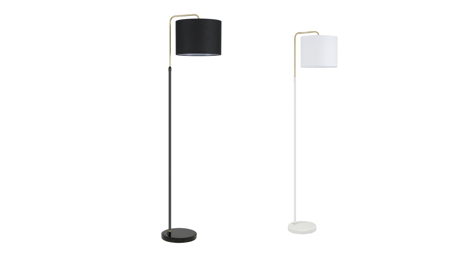 CLA Lighting Arriba Drum with Marble Base Floor Lamp