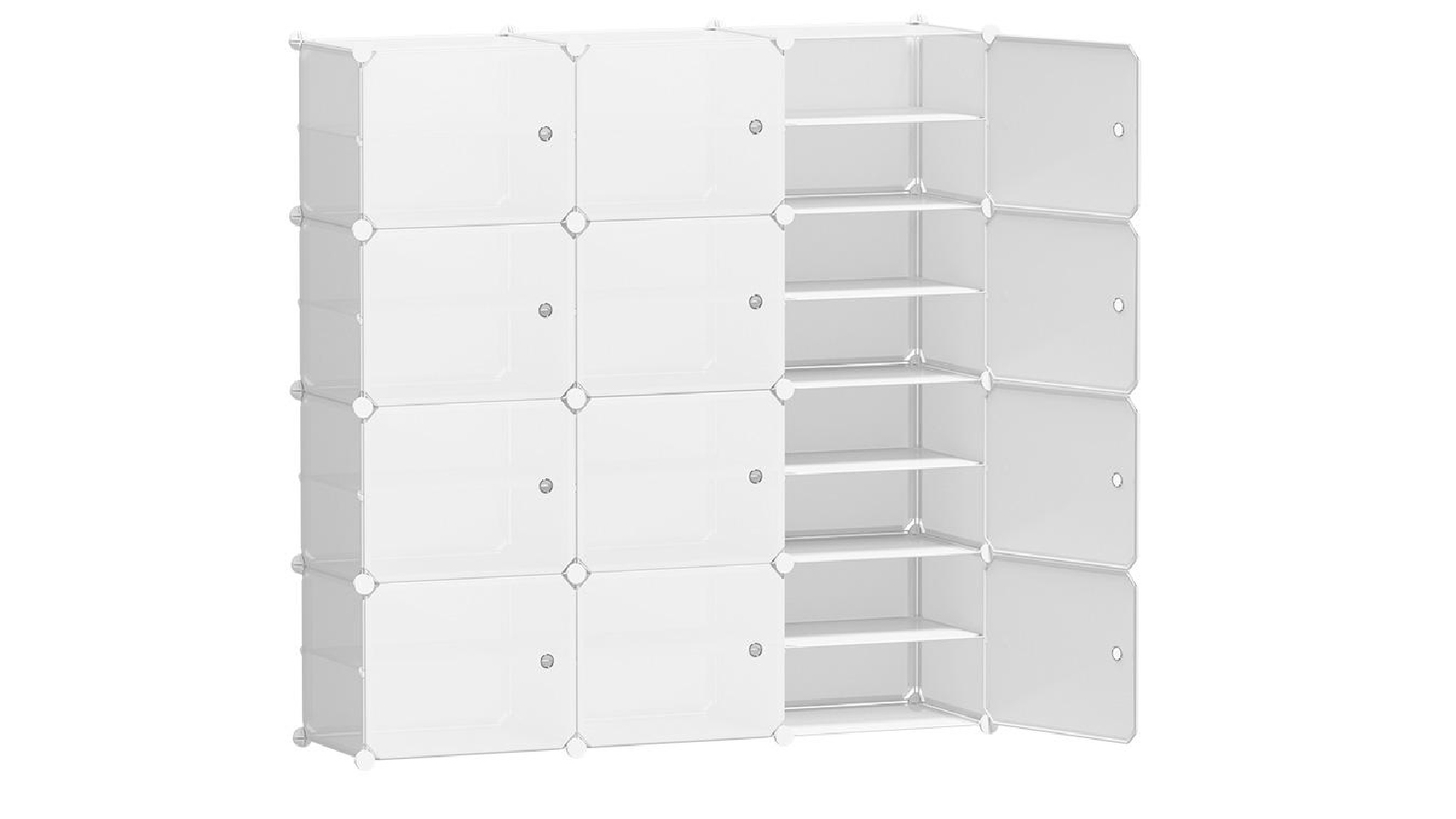 Artiss 12 Storage DIY White Stackable Cube Shoe Rack