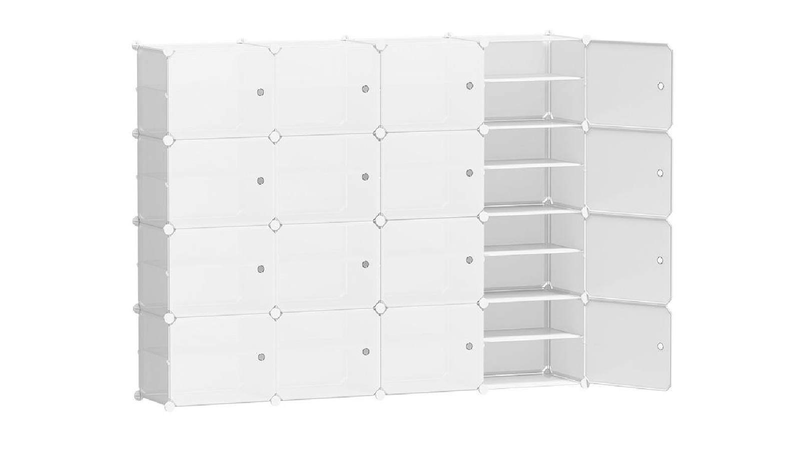 Artiss 16 Storage DIY White Stackable Cube Shoe Rack