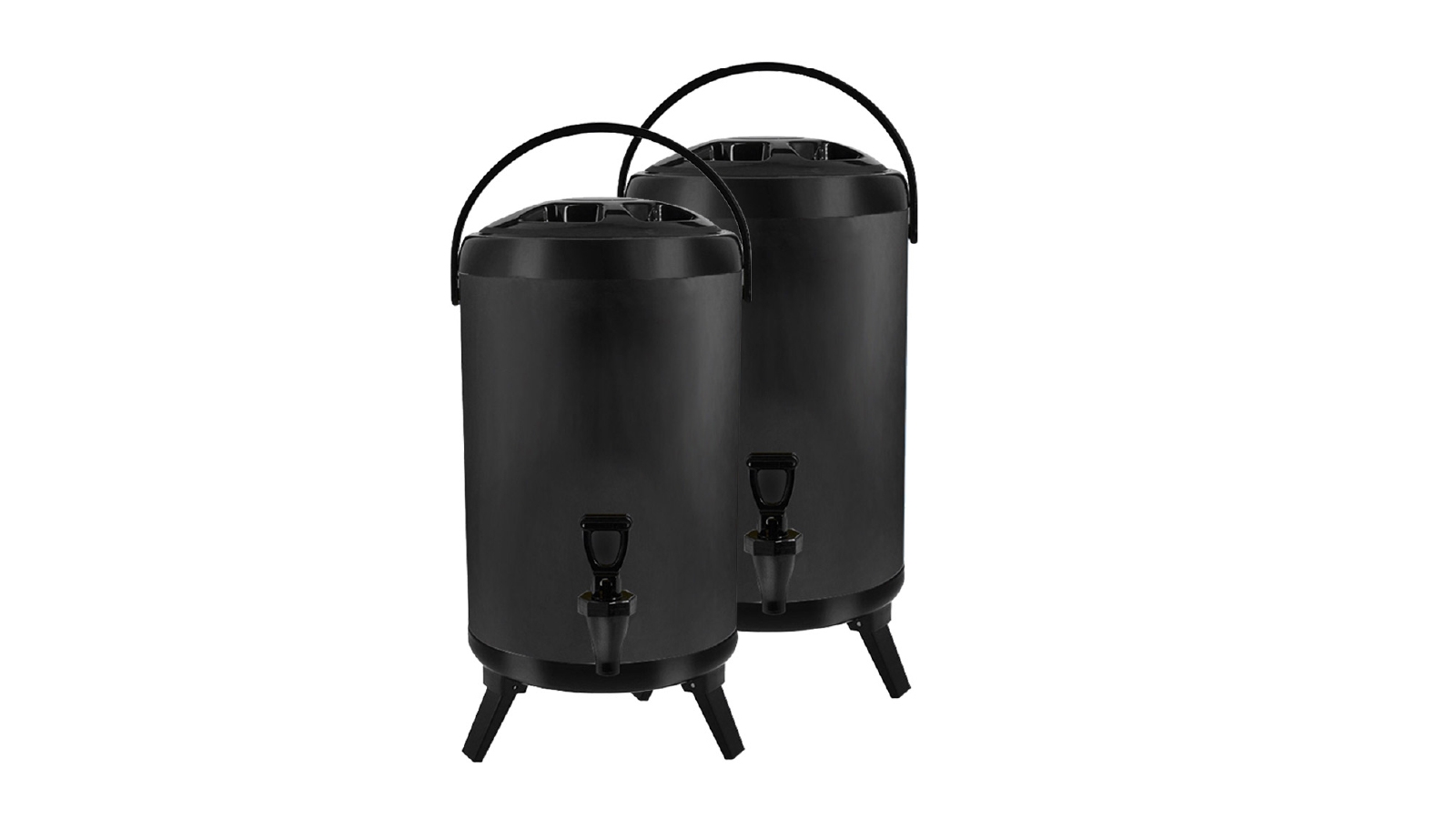SOGA 2x 10L Stainless Steel Insulated  Beverage Dispenser Container with Faucet Black
