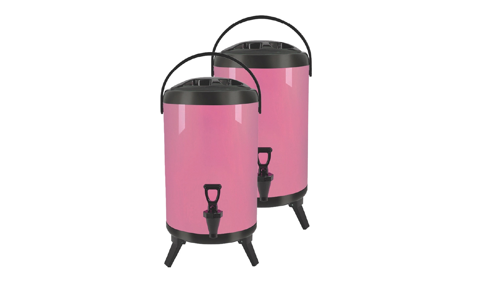 SOGA 2x 10L Stainless Steel Insulated  Beverage Dispenser Container with Faucet Pink
