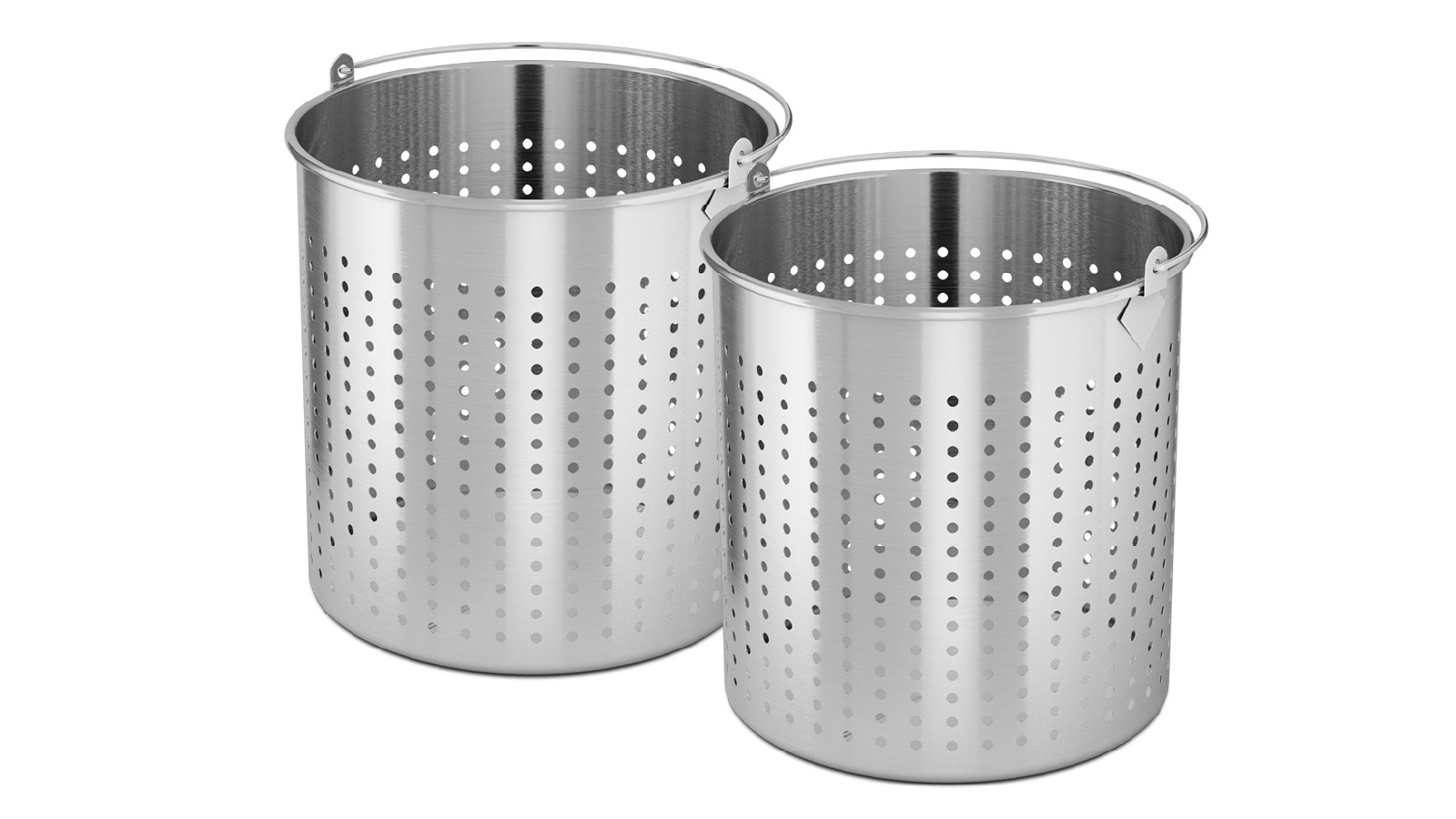 SOGA 2x 98L 18/10 Stainless Steel Perforated Strainer with Handle