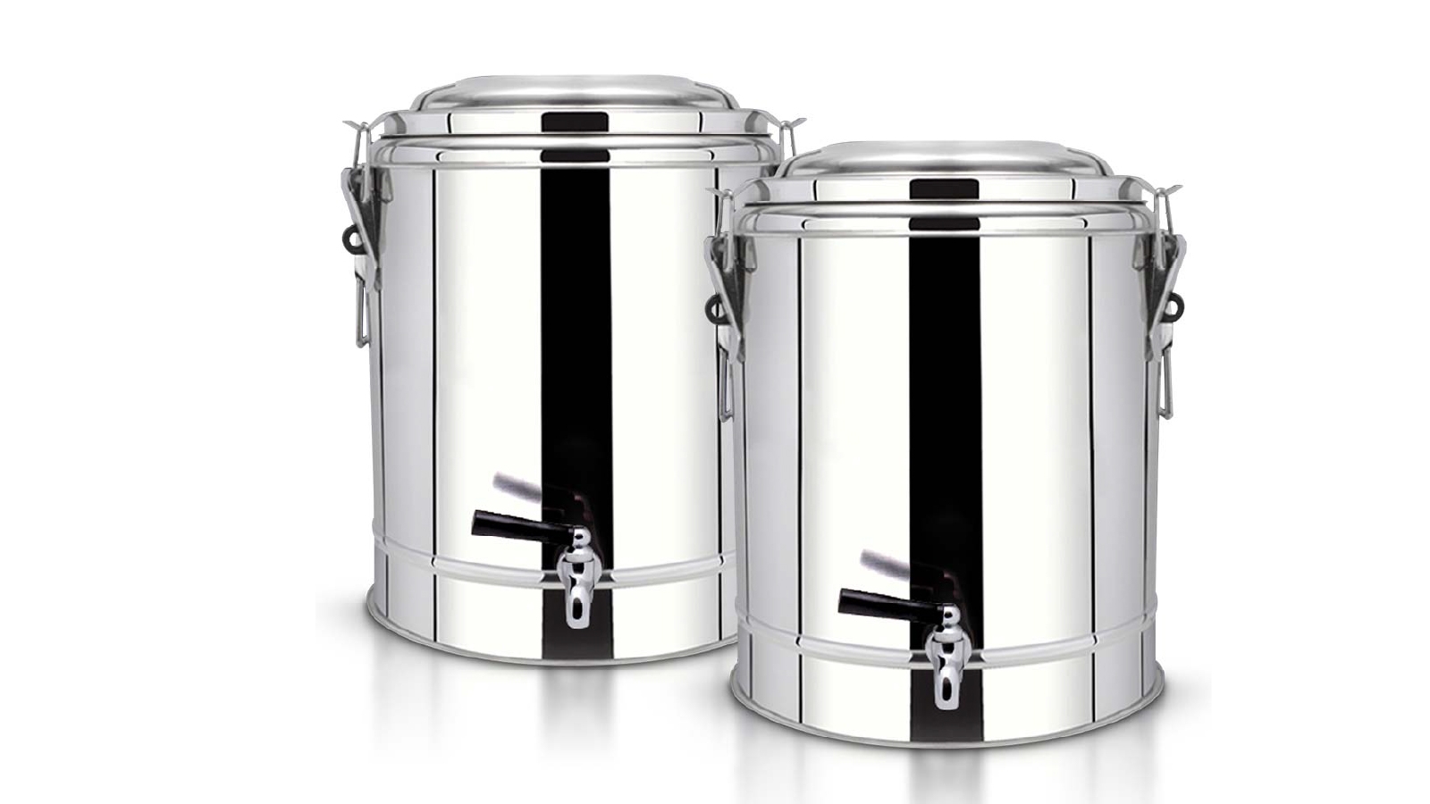 SOGA 2 Piece 12 Litre Stainless Steel Insulated Stock Pot Dispenser With Tap