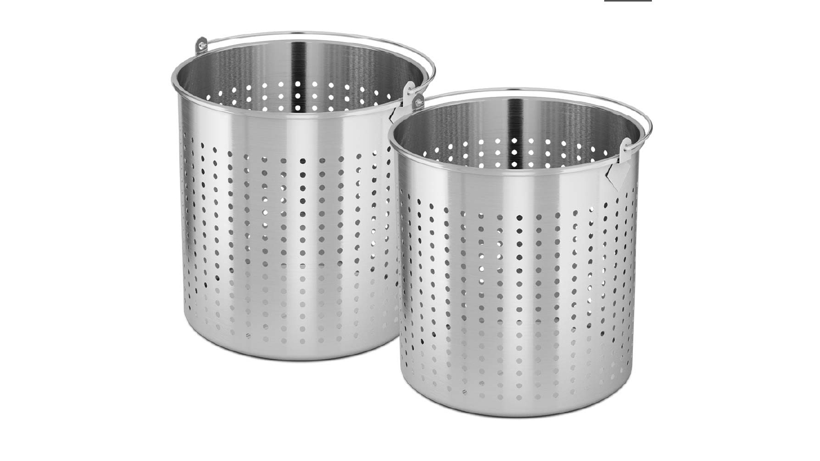 SOGA 2x 50L 18/10 Stainless Steel Perforated Pasta Strainer with Handle