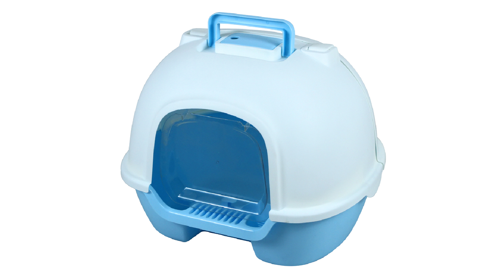 YES4PETS Portable Hooded Cat Toilet Litter Box Tray House with Handle and Scoop - Blue