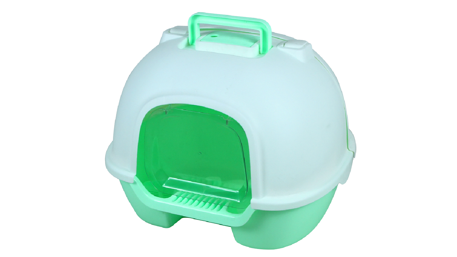 YES4PETS Portable Hooded Cat Kitten Toilet Litter Box Tray House with Handle and Scoop - Green