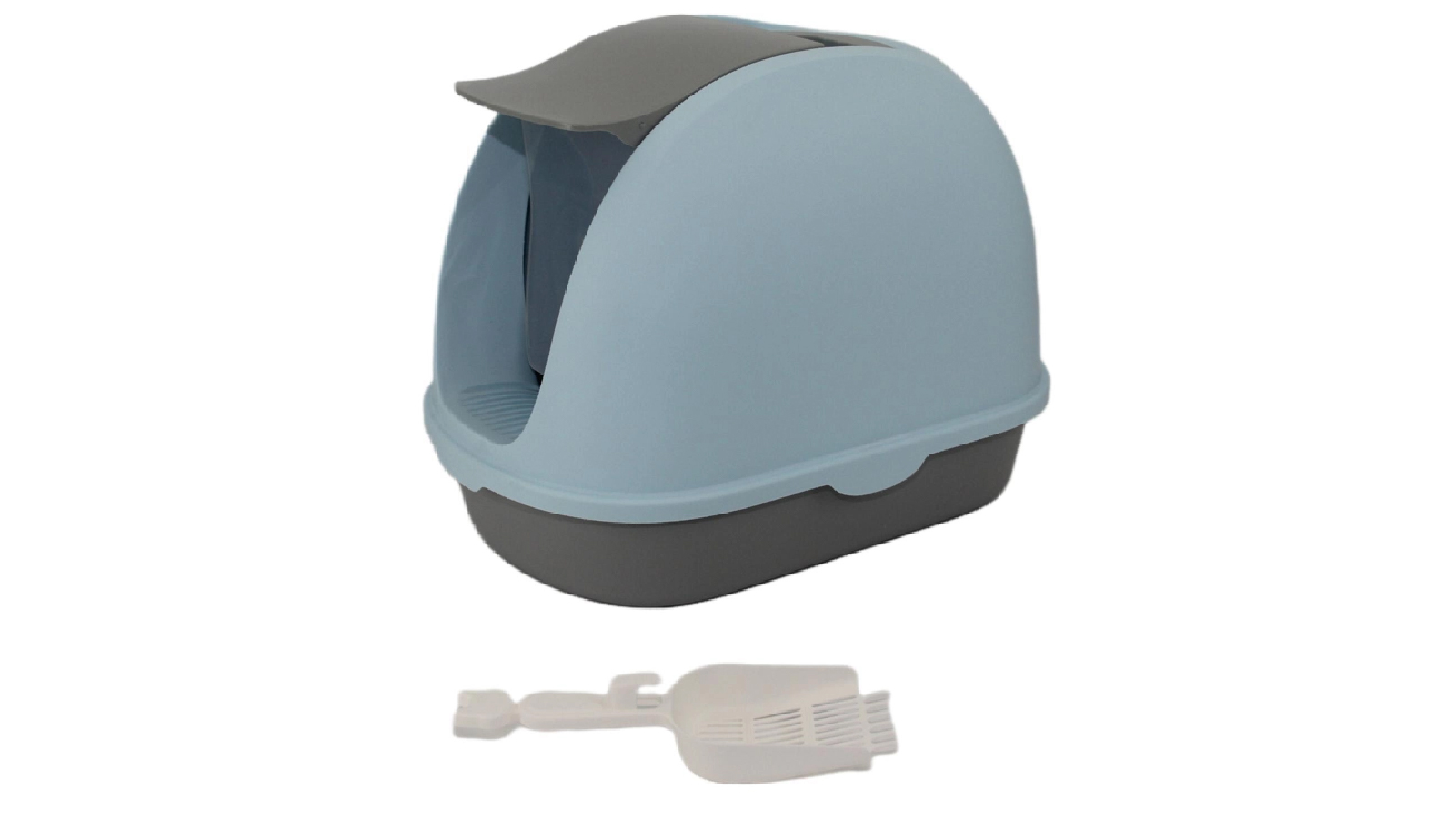 YES4PETS Portable Hooded Cat Litter Box Tray House With Handle and Scoop - Blue
