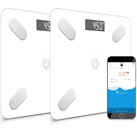 SOGA 2x Wireless Bluetooth Digital Body Fat Scale - White