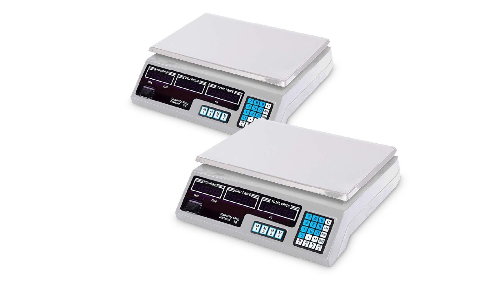 SOGA 2x 40kg Digital Commercial Kitchen Scales - White