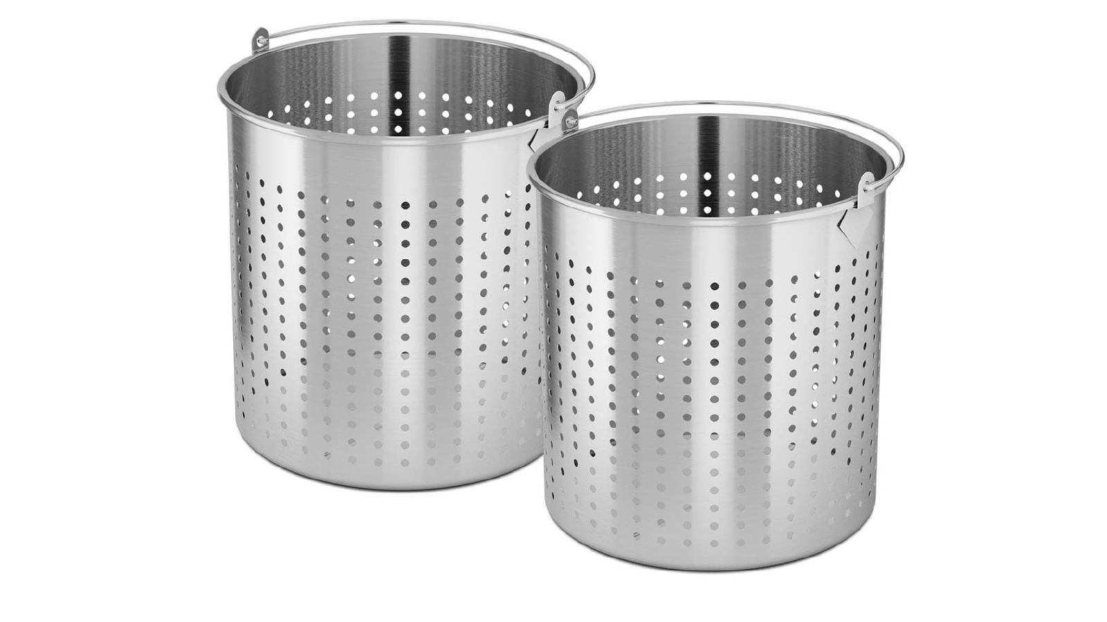 SOGA 2x 12L 18/10 Stainless Steel Perforated Pasta Strainer with Handle