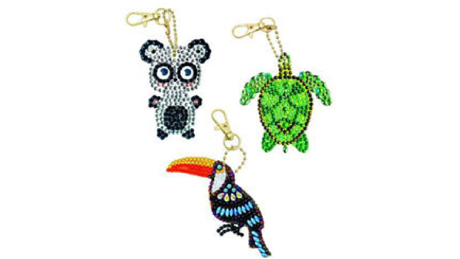 Craft Buddy Exotic Animls Keyring Kit Crystal Art