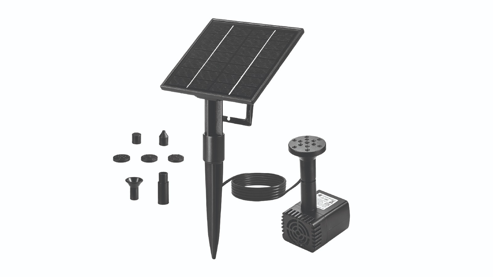 Solar Powered Water Fountain Kit with 4W Submersible Pump, Panel and 5 Nozzles for Bird Bath Pond