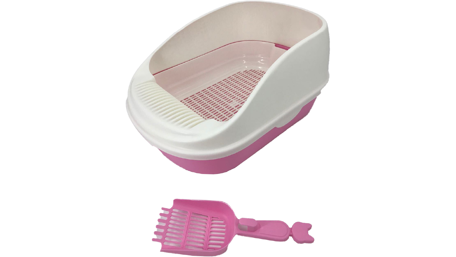 YES4PETS Large Portable Cat Litter Box Tray with Scoop and Grid Tray - Purple