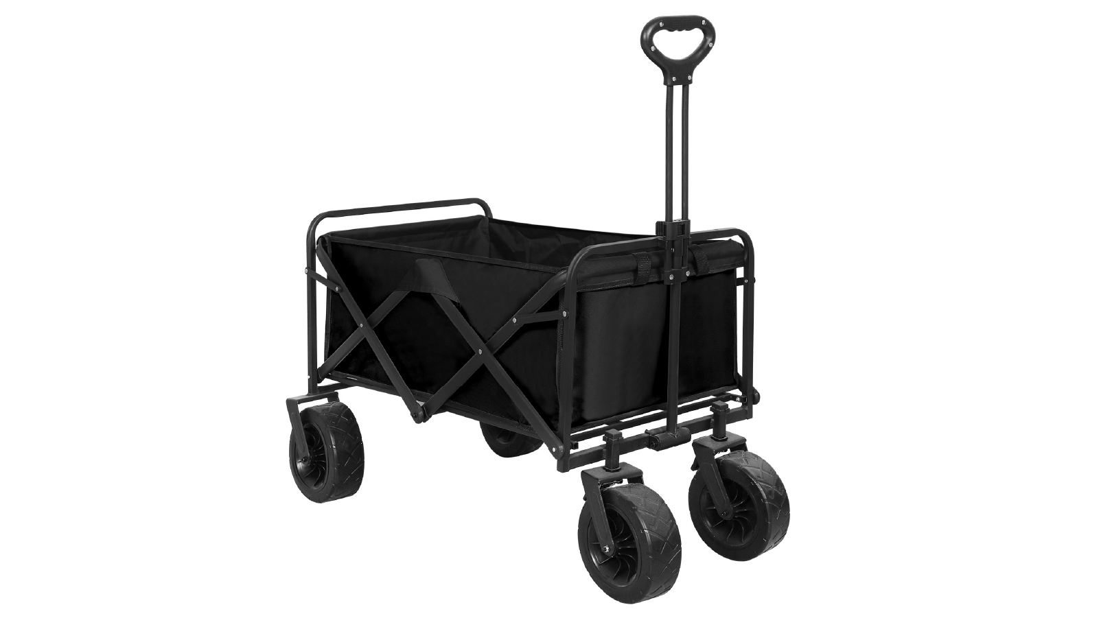 Lambu Foldable Wagon Cart Trolley Cart Collapsible Beach Outdoor Garden Cart - Black