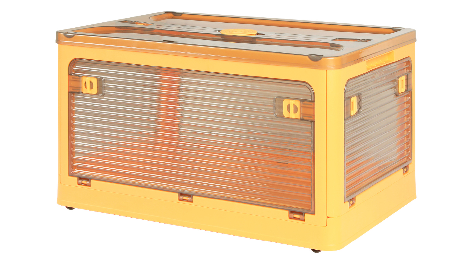 UB International Large Storage Box Stackable Clothes Container Closet Organizer 5 Side Open Wheels - Yellow