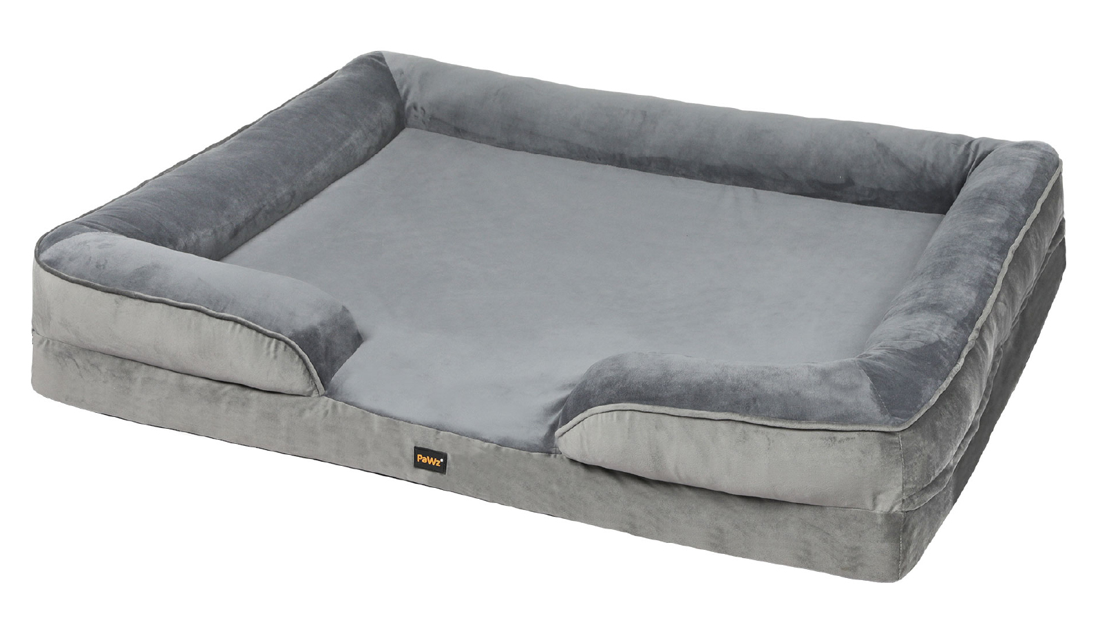 Pawz Extra Large Pet Dog Bed Velvet Flannel Soft Cushion Nest Sofa - Grey