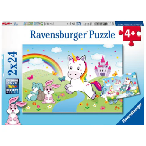 Ravensburger 2x24-Piece Fairy-tale Unicorn Puzzle