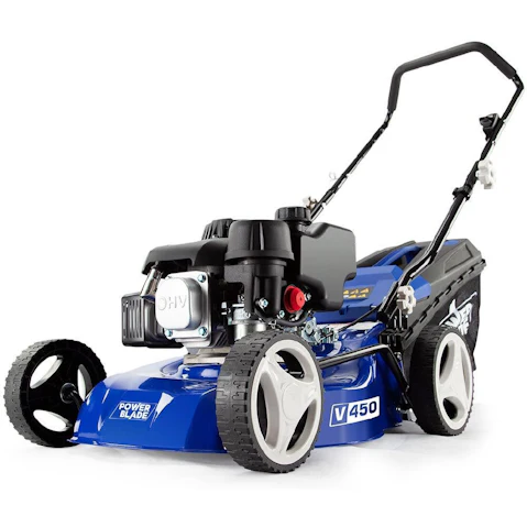 PowerBlade Lawn Mower 139CC 17 Inch - Petrol Powered Push Lawnmower 4 Stroke Engine